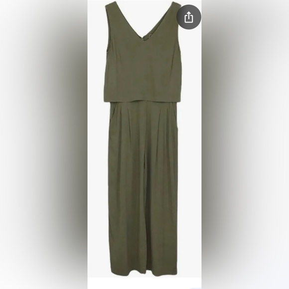 Anthropologie Pants - Anthropologie Point Sur Olive Green Sleeveless Jumpsuit